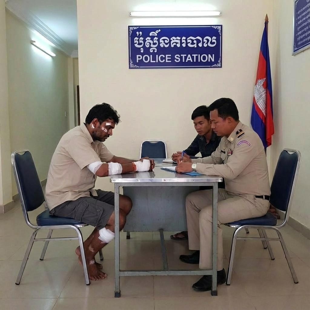 印度人在柬埔寨博谷的C1大楼工作，被各种手段欺骗和控制。